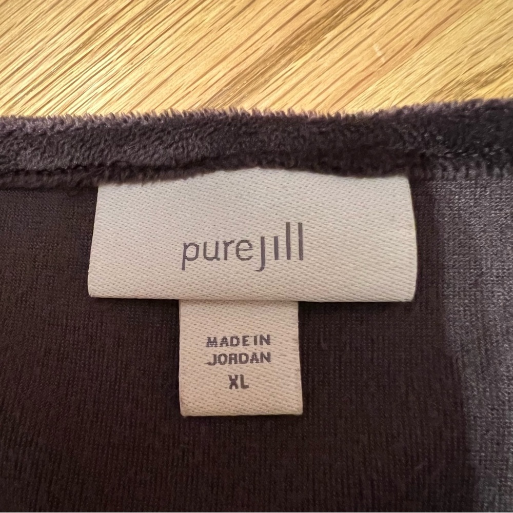 j jill pure jill Plush Velour Tunic Top with Pockets DEEP PLUM~ XL - Picture 2 of 11
